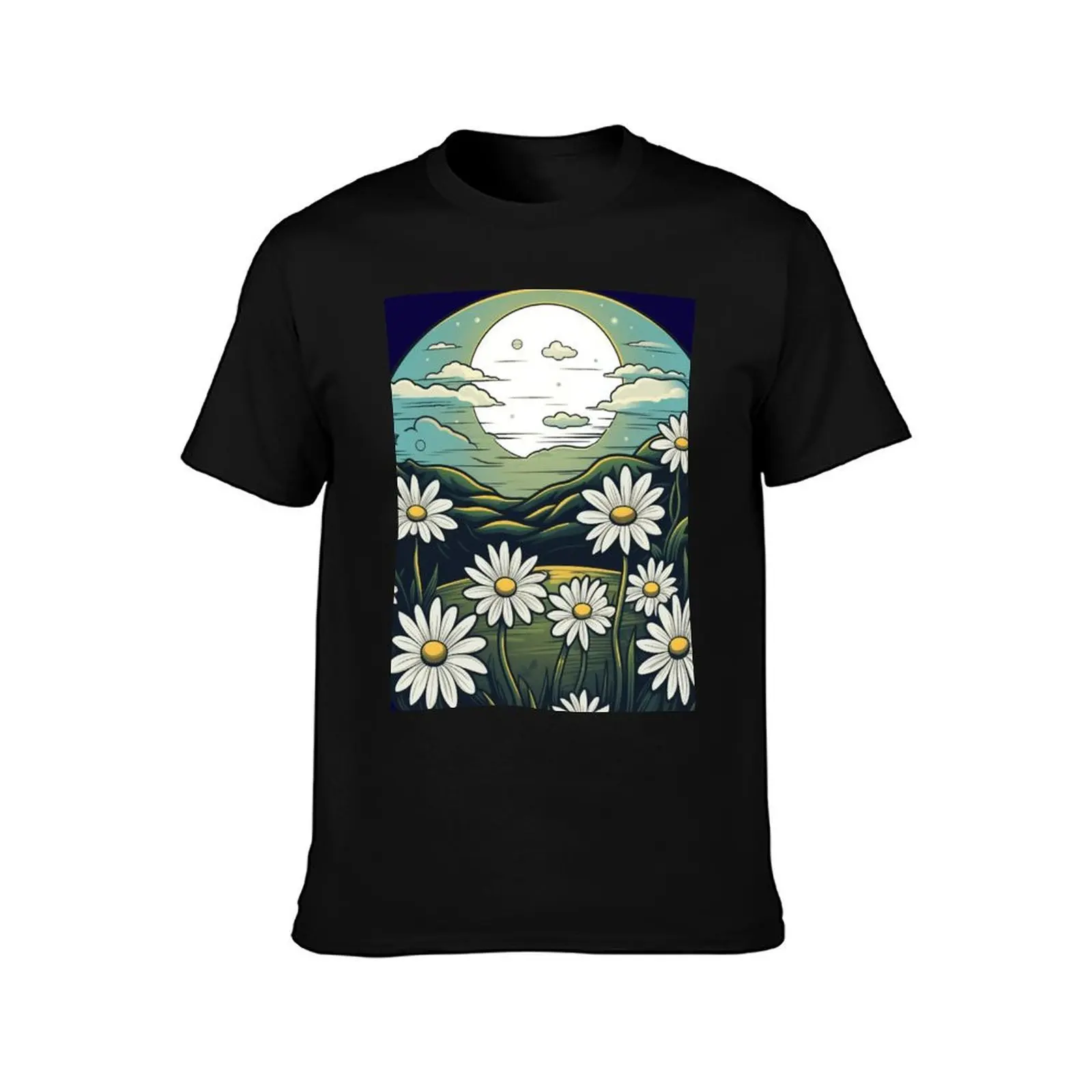 Midnight Daisy T-Shirt cotton graphic tees shirts graphic tee men clothing