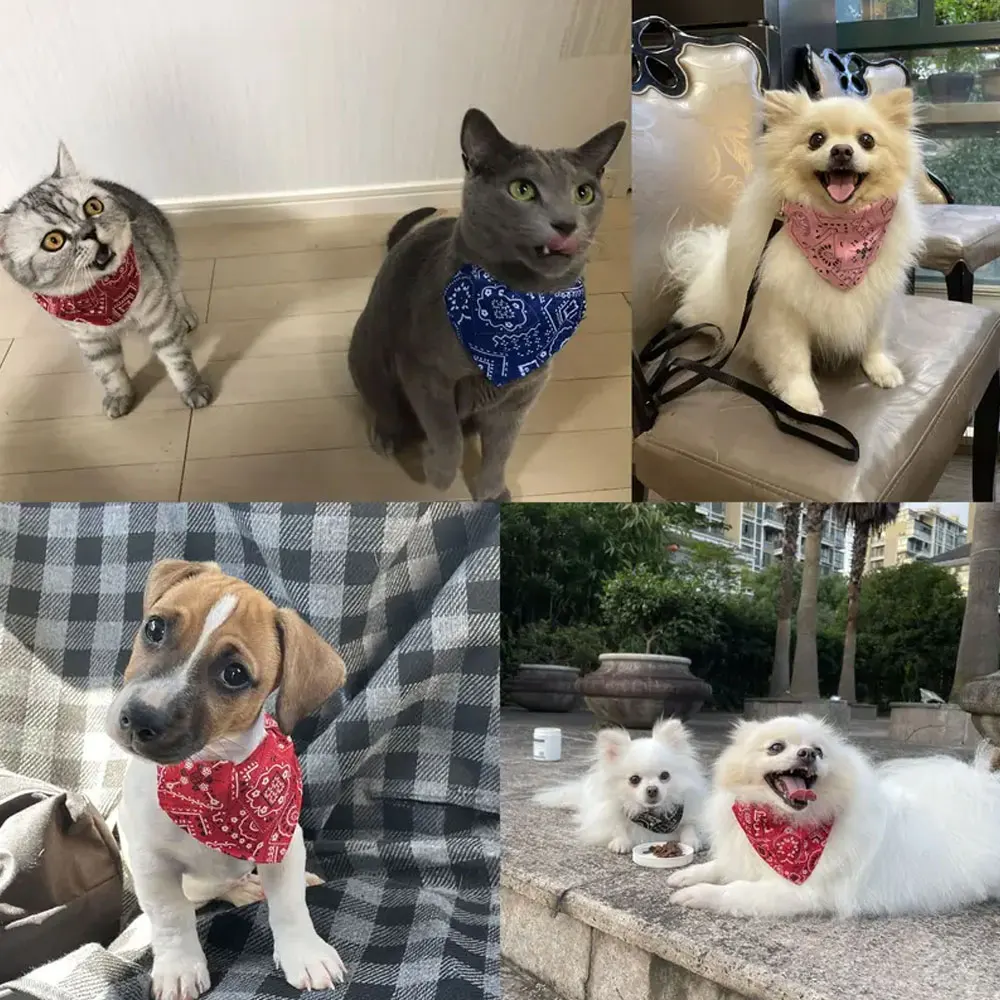 Trendy Reversible Dog Bandanas  Fashionable  Comfortable Pet Accessories with Dual-Sided Design Adjustable Collars Pet Puppy Cat