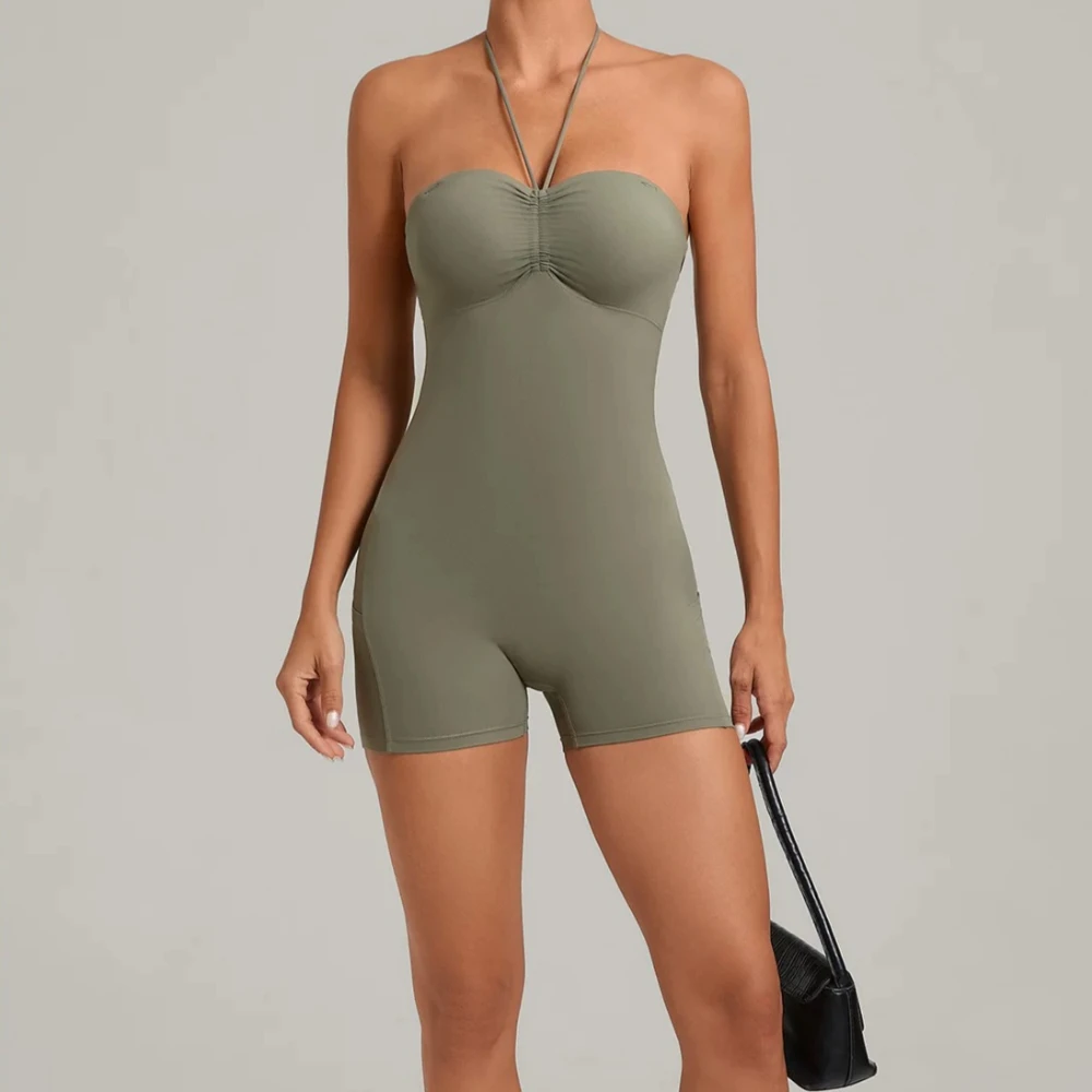 

Sports Fitness One-piece Beauty Back Strap Pocket Hip-lifting Women's Yoga Jumpsuits Slim Fit Running Workout Training Bodysuits