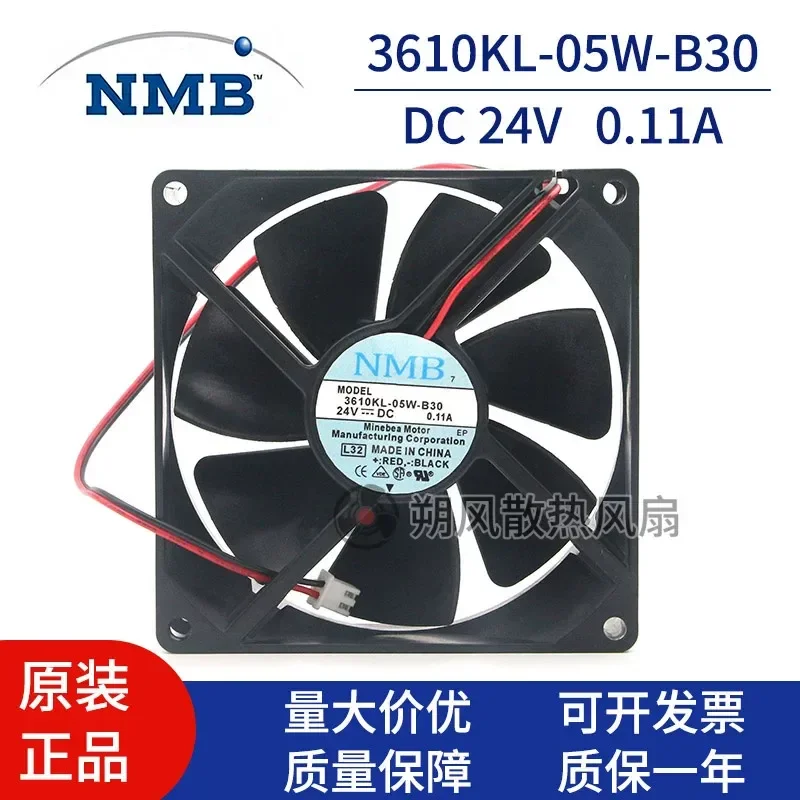 for NMB 3610KL-05W-B30 9225 9CM 24V 0.11A Silent Inverter Cooling Fan