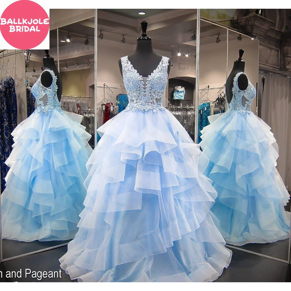 Prom Dresses 2025 For Black Girls Sparkly Rhinestone Tiered Ruffle Long Birthday Party Gowns Customized