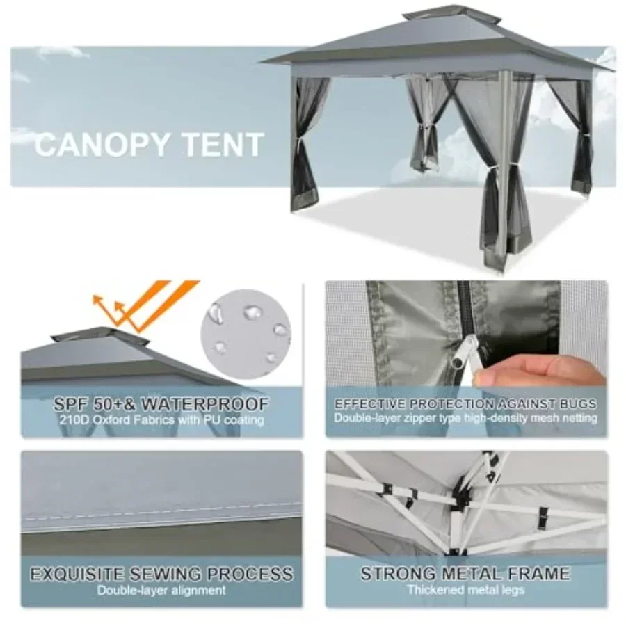 Feet Pop Up Gazebo on Clearance Outdoor Pop Up Canopy Tent, Carpas Para Patio, Shelter Tents with Netting and Portable Carry Ba