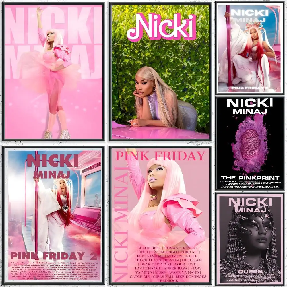 Trending Rapper N-Nicki MinajS Poster HD Self-Adhesive No Residue After Removal Ideal for All Kinds of Wall Decor