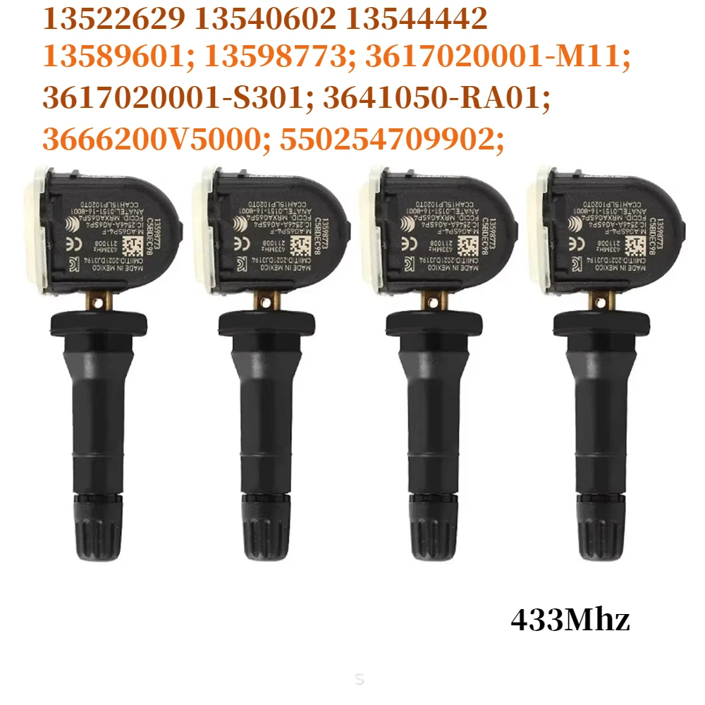 

For Opel Ampera-E/Antara (L-A)/Karl /Mokka(J-A) for Vauxhall Viva for Cadillac CT6 TPMS Sensor 433Mhz 13522629 13540602 13544442