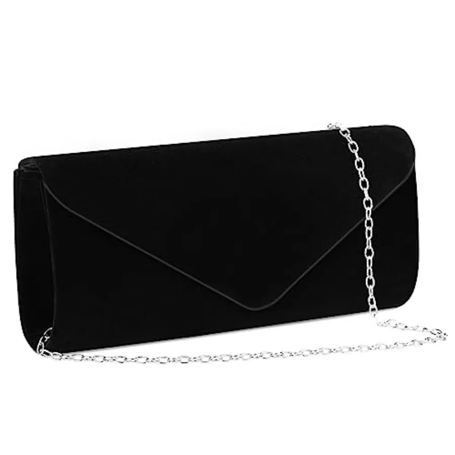 

Clutch Purses For Women, Velvet Suede Envelope Evening Purse Stylish Clutch Crossbody Shoulder Clutches Bag With Detachable Cha