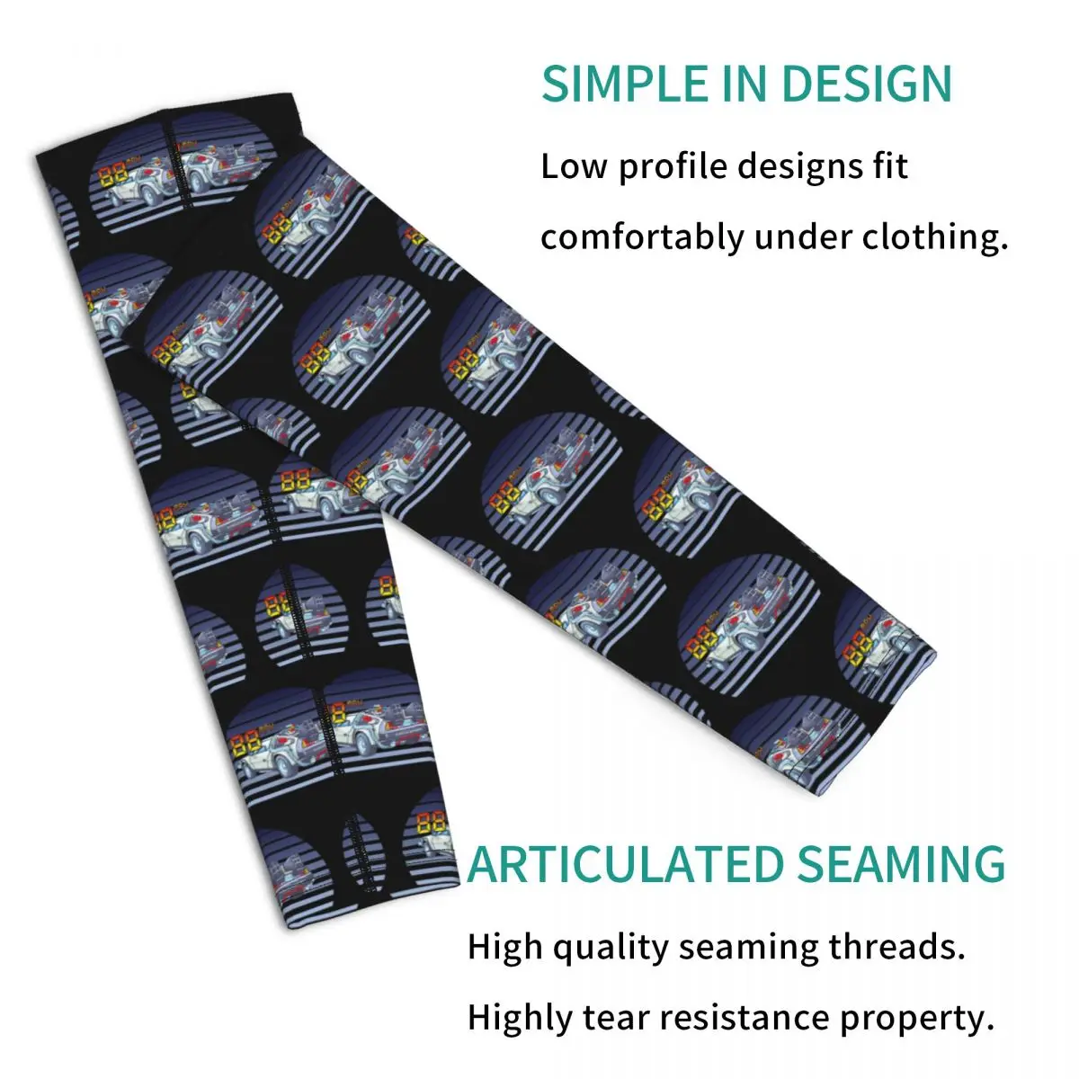 DeLorean Назад в будущее Рукава Мужчины Женщины Защита от солнца и ультрафиолета Татуировки Прикрытие Спорт Охлаждение Велоспорт