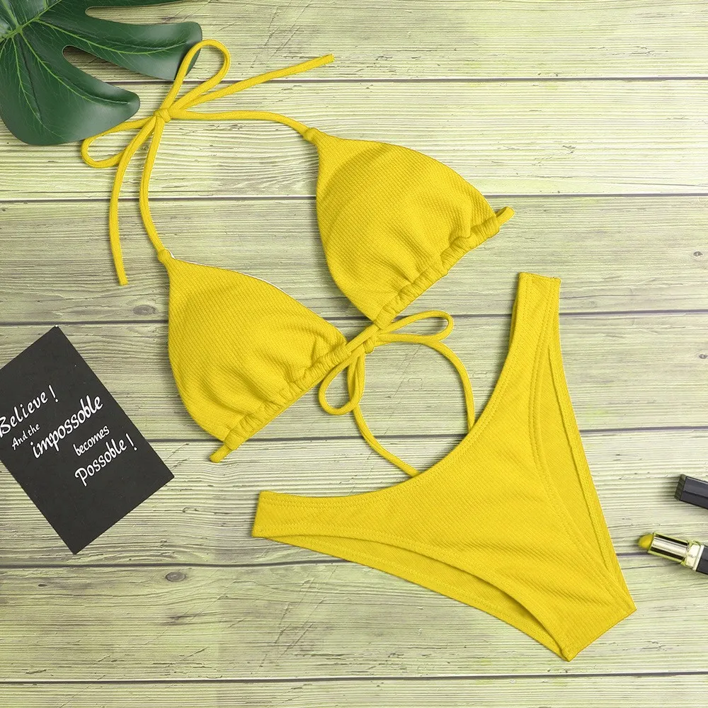 Bikini con realce para mujer, traje de baño Sexy para playa, 2023