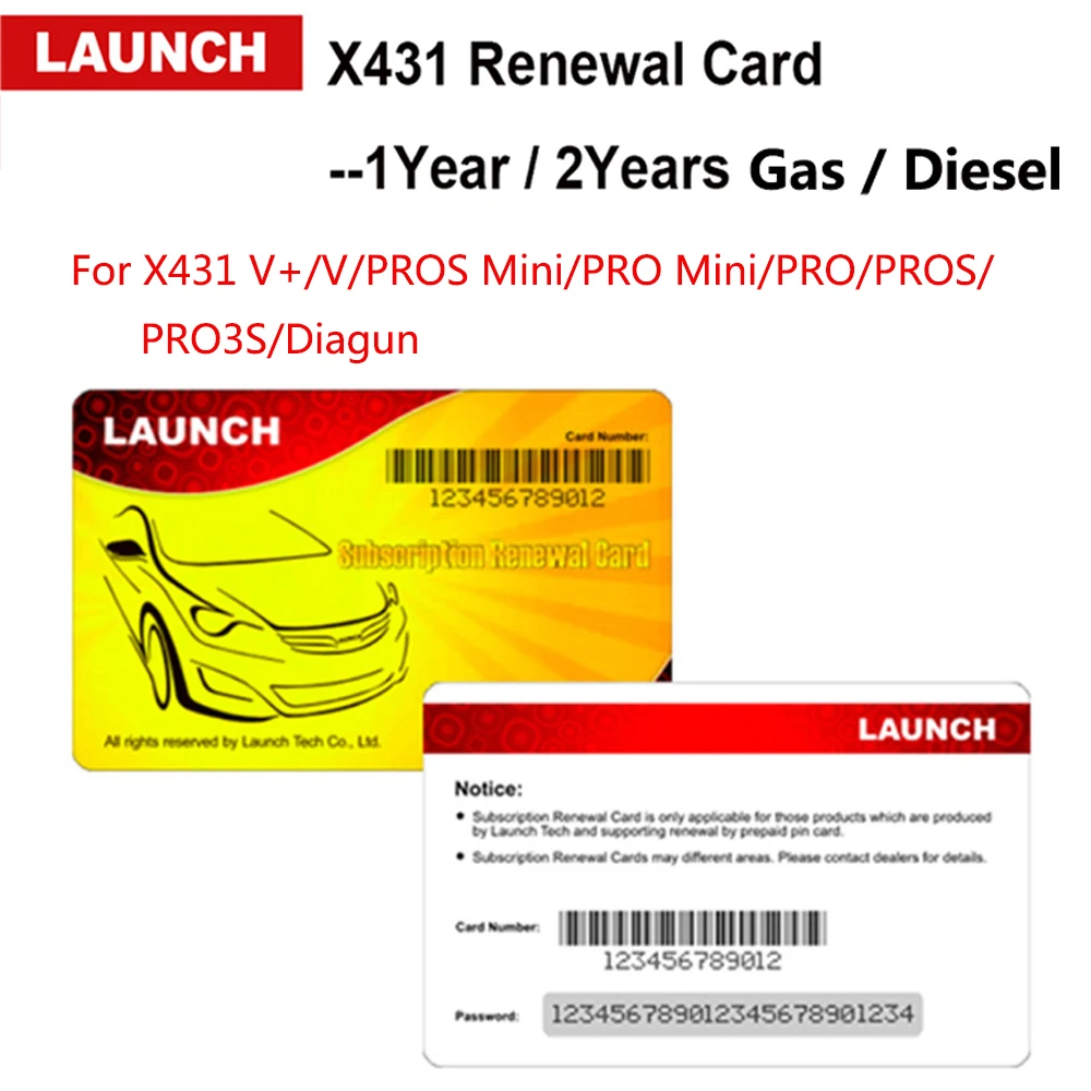 LAUNCH Renewal Card/Update Card/Pin Card Extend 1/2 Years' Update Service for x431 V+/V/PRO/PROS/PRO3S/PROS Mini/PRO Mini/Diagun