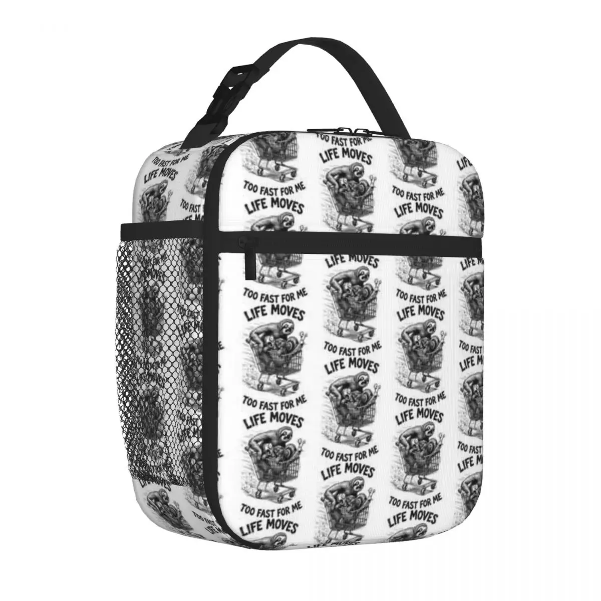 Bestselling Sloth Turtle Snail Funny Animals Life Moves Too Fast Crossbody Food Cooler Bag Baby Feeding Waterproof Lunch Bag
