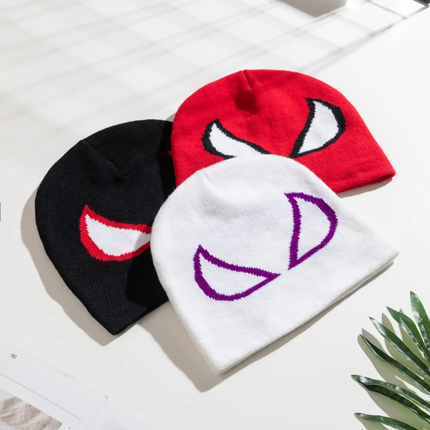 New Y2K Beanies Spider Miles Gwen Peter Beanie Gothic Acrylic Knitted Hat Casual Streetwear Outdoor Beanies for Women Men