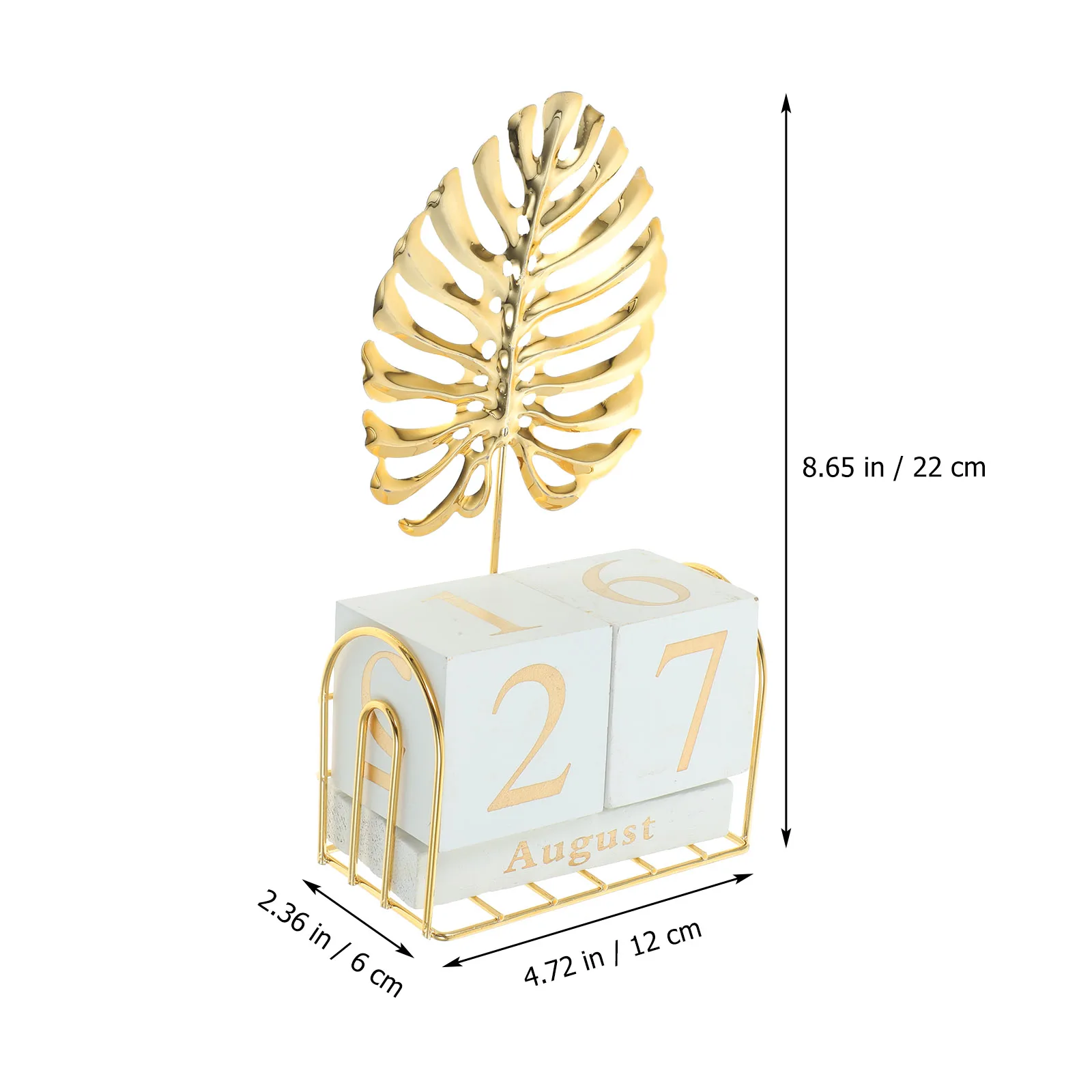 

1 Set Desktop Wooden Art Calendar Decoration Square Block Ornament Premium Creative Diy Date Month Display Turtle Shell