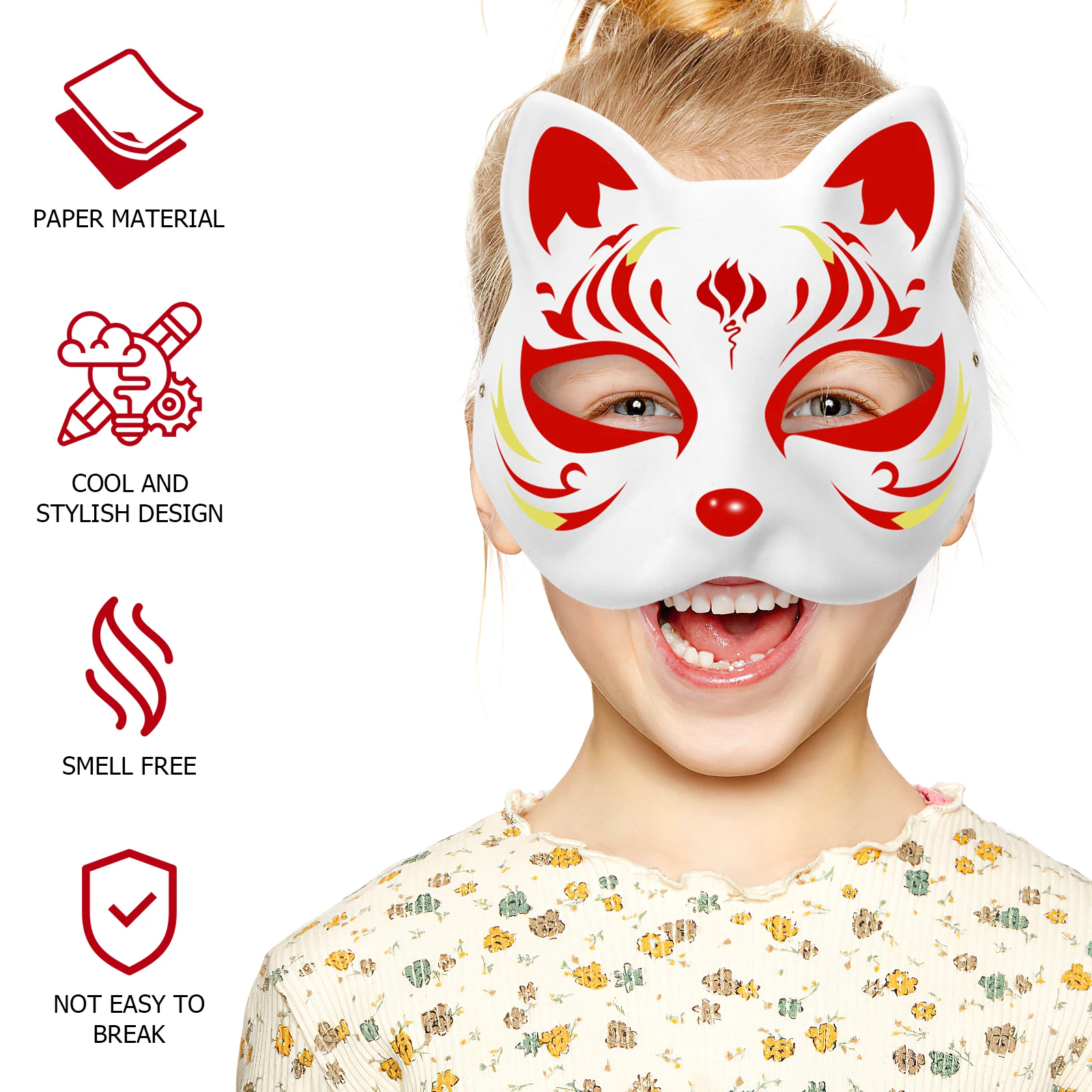 

10 pcs Blank White Mask Diy Cat Face Halloween Party Costume Cosplay Masquerade Wedding Prom Fashion Show Craft Accessory For