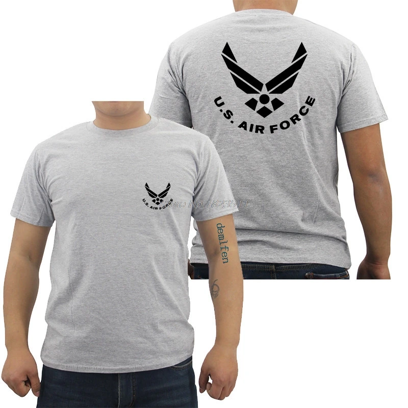 New Fashion Casual Men Cotton T-shirt New U.s. Air Force Usaf Small Front Large Back Logo T Shirt Cool Tees Tops Streetwear