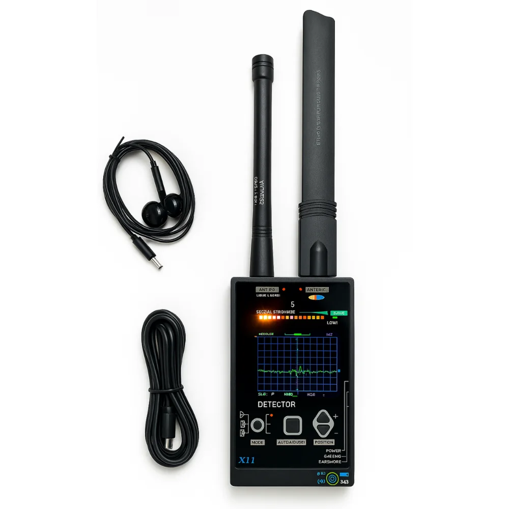 1-12MHZ Laser Infrared Scanner RF Signal Detect GPS Tracker Mini Wireless Camera Antispy Detector Earphone Included Spy Devices