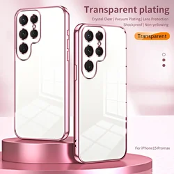Luxury Plating Silicone Case For Samsung Galaxy S26 Ultra S25 FE S24 S23 Plus Crystal Soft Back Cover