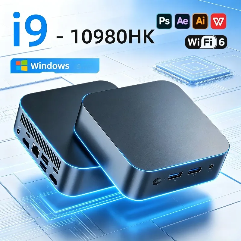 Compact Gaming Desktop 2026 Ultra Intel M.2 SSD, 4K UHD, WiFi 6, BT5.2 New Core i9 10980HK, 8GB/16GB DDR4 High-Speed