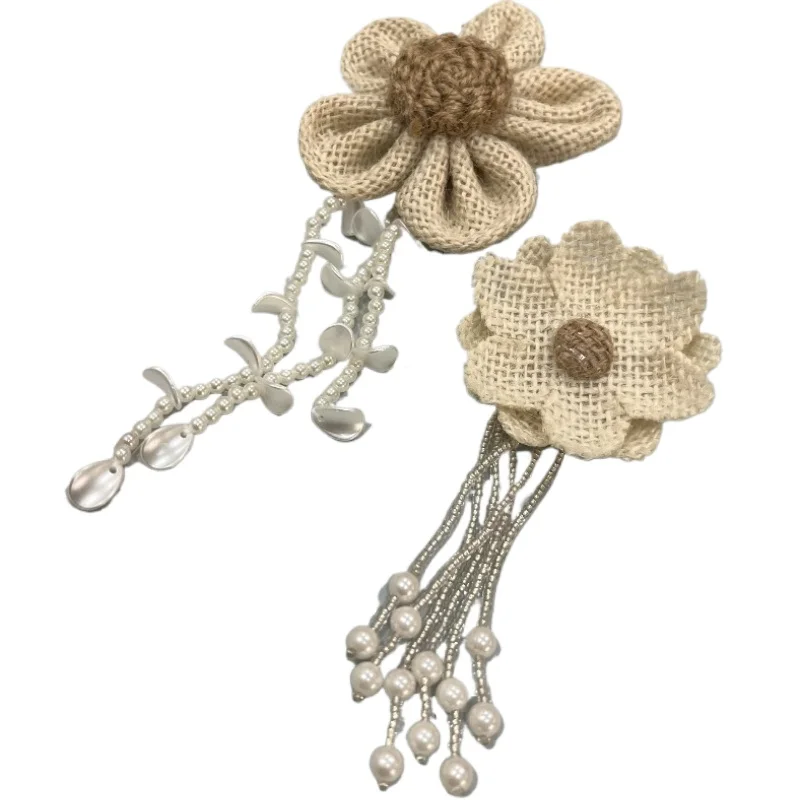 Handmade Beaded Tassel Flower Brooch Accessories Countryside Series Pin Women's Jewelry  Corsage