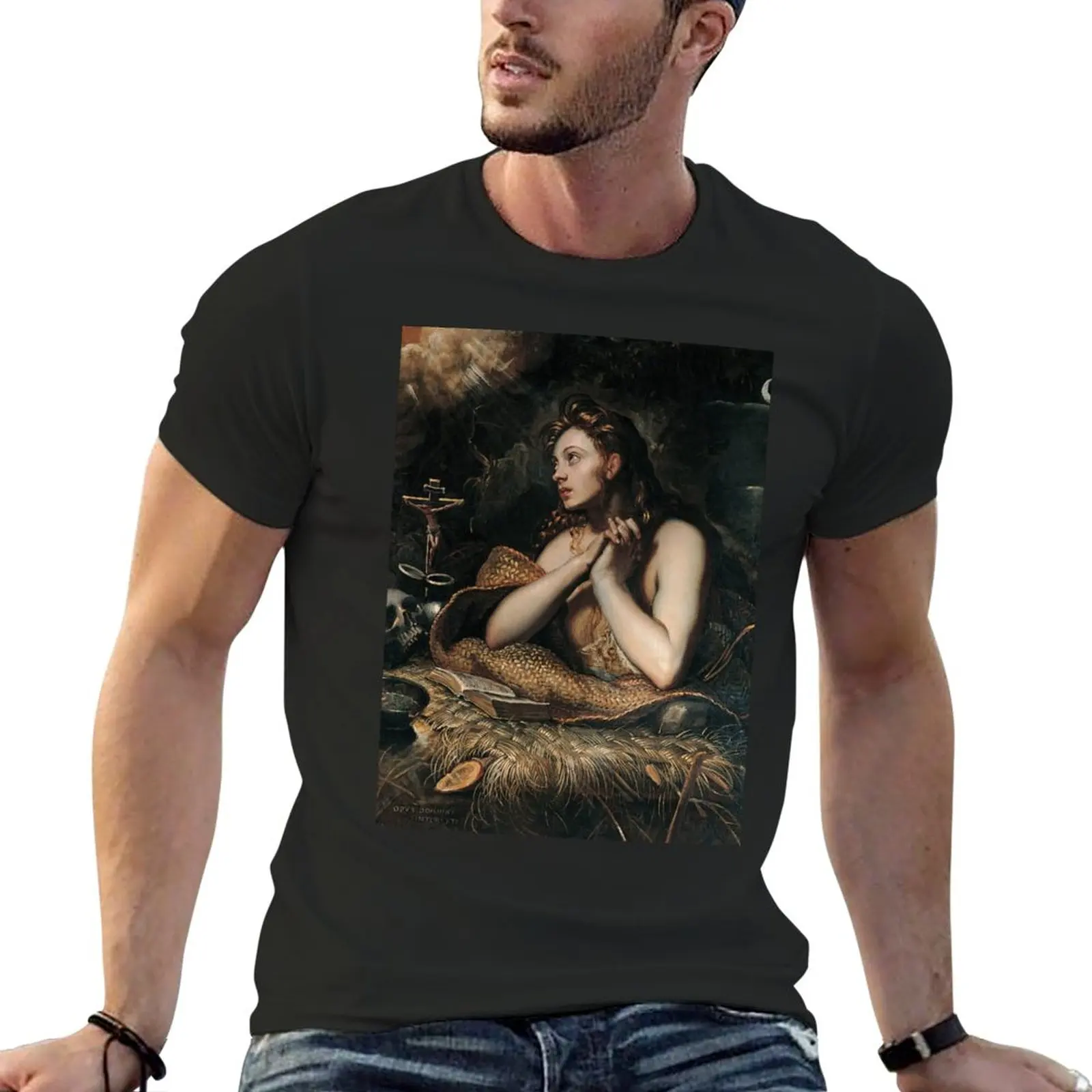 New Penitent Magdalene by Domenico Tintoretto T-Shirt graphics t shirt oversized t shirts plus size tops T-shirt men