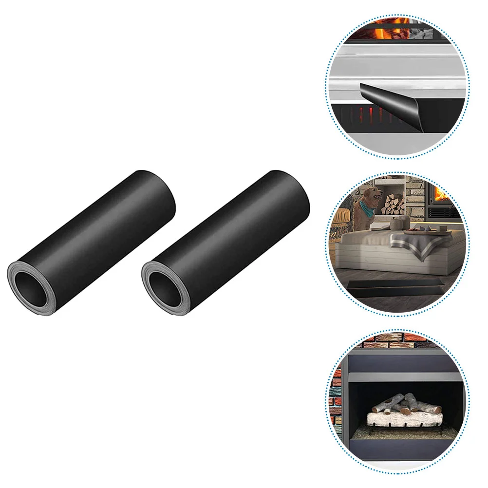 2 Pcs Magnetic Fireplace Draft Stopper Black Rubber Covers for Indoor Insulation Block Cold Air Dust Safe