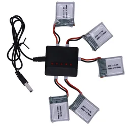 5PCS 3.7V 500mAh 25C Li-Po Battery and Charger Spare Parts For Wltoys V931 F949 XK123 RC Helicopter toys accessory