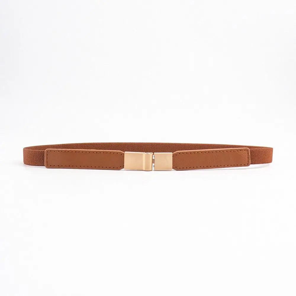 

All-match Stretch Elastic Wild Skirt Bands Ladies Dress Cummerbund Thin Waist Belt Gold Buckle Waistband