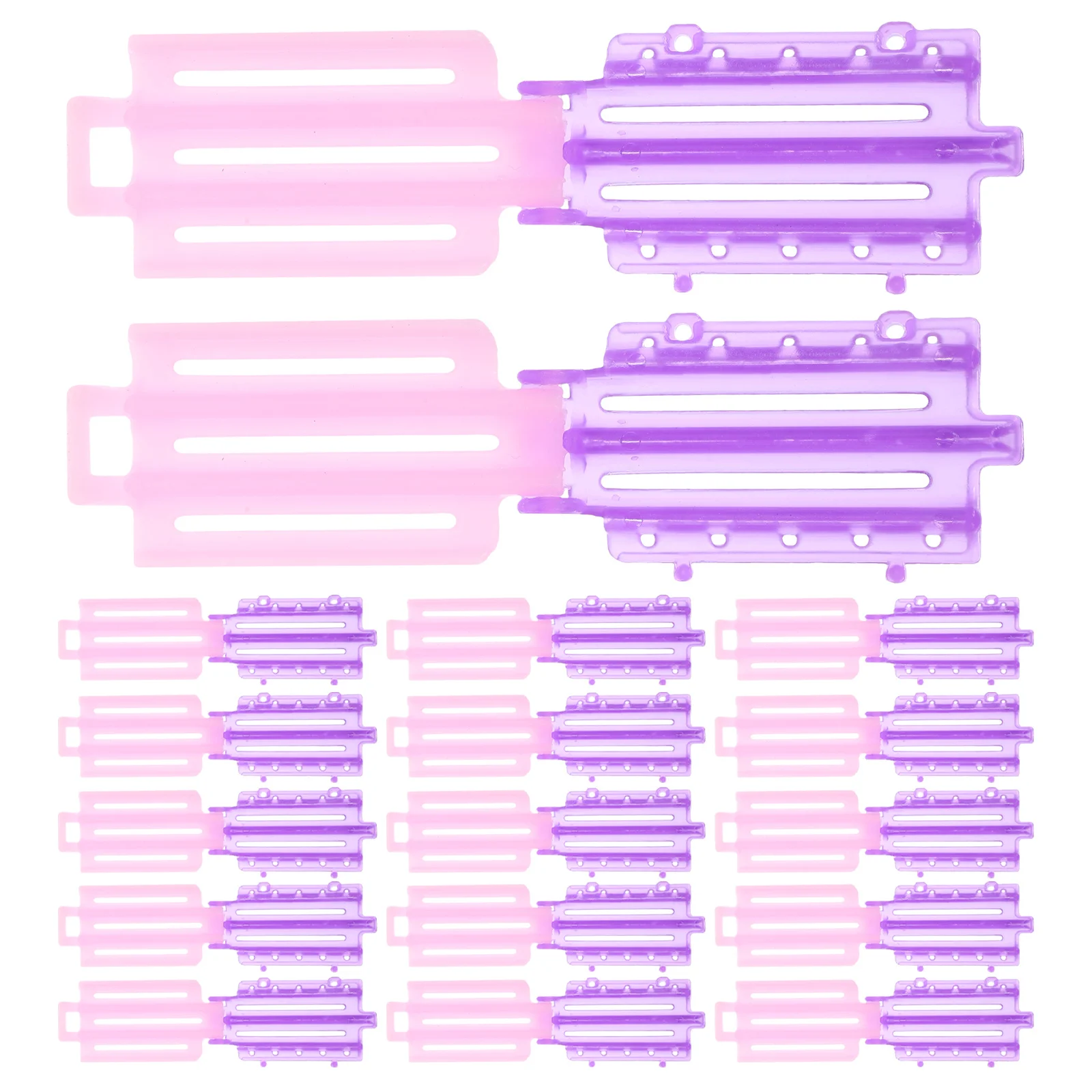 

45pcs Hair Curler Stick Resin Portable No Damage Styling Tool For Salon Home Use Purple Pink Curling Clip Hair Styling Curler