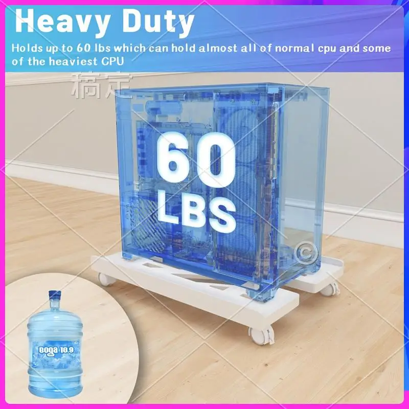 ABT-Adjustable Computer Stand PC Tower Stand With 4 Caster Wheels Fits Most PC, Under Desk Holder