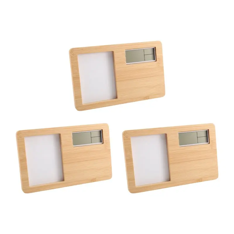 SHGO-Sublimation Blank Wood Photo Frame DIY Heat Transfer Print Desktop Wooden Photo Frame Clock Photo Frame Clock With Display