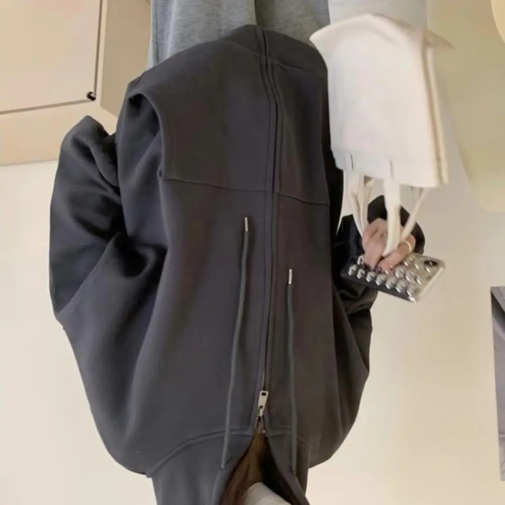 

Cozy Pullover Hoodie Polyester Sweatshirt Cozy Oversized Women's Hoodies with Zip Up Front Pockets Drawstring Casual for Comfort