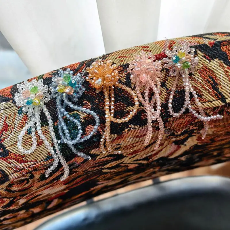 Shoe Charms Tassel Flower Beads Multicolor Crystal Lightweight Handmade DIY Clog Decor Accessory Summer Casual Wear