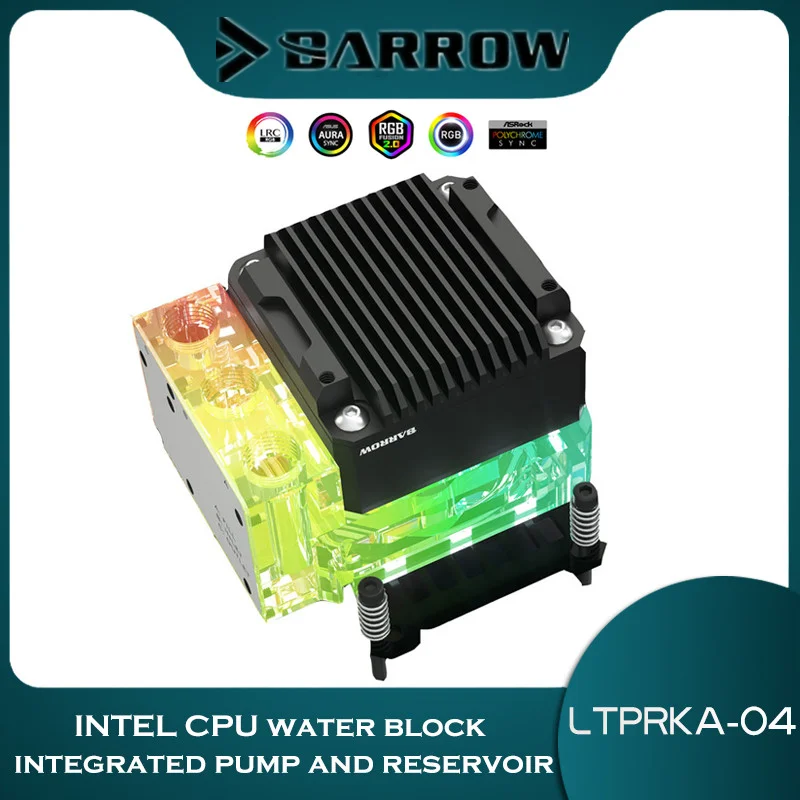 Bomba de bloco de cpu barrow 1700, combo 17w pwm para intel 1200 amd am5 am4, plataforma x99 x299, kit de resfriamento de água com caixa itx, LTPRK-04