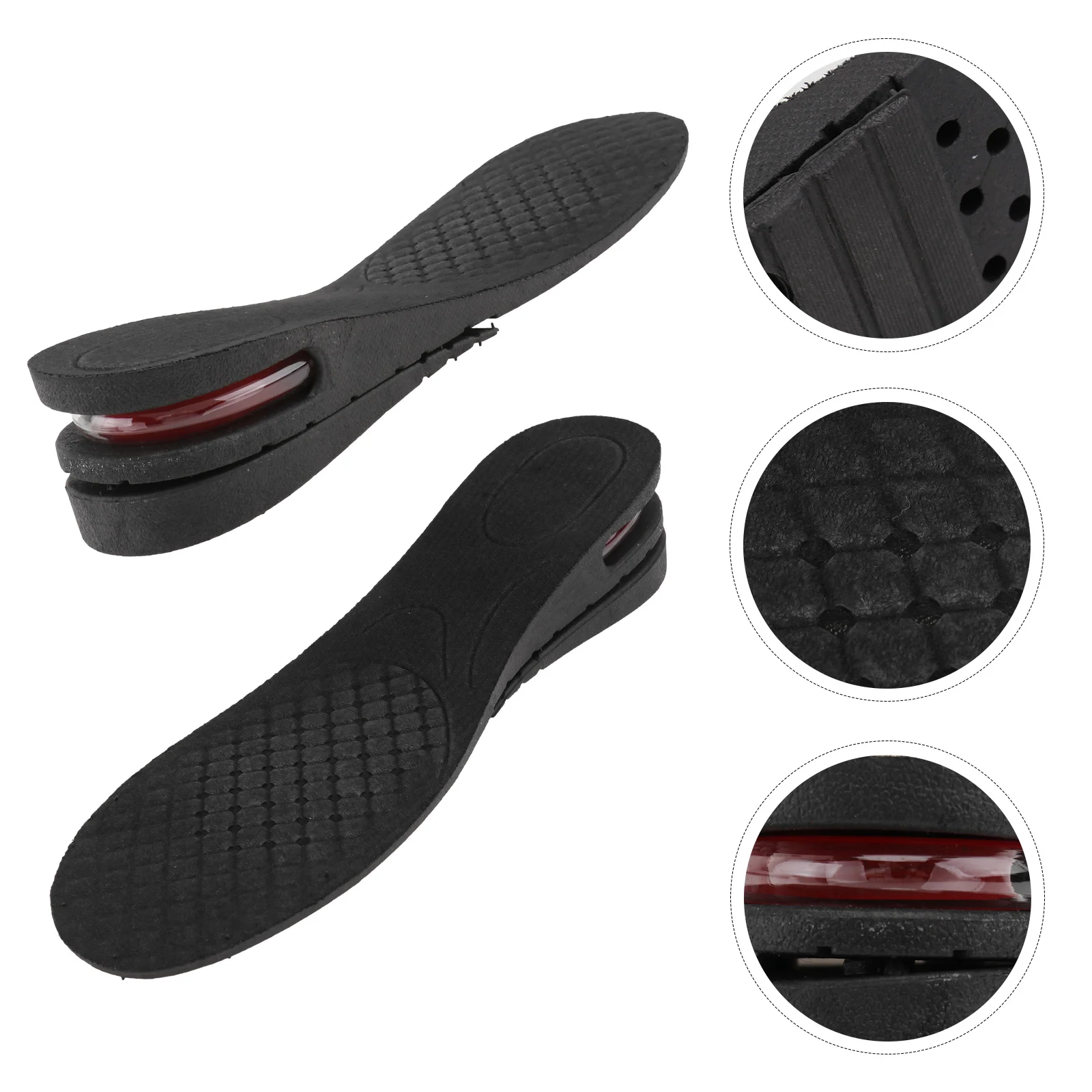 Sports Damping Inner Height Increasing Insole Shoe Inserts Full Length Pvc Velvet Lift Multilayer