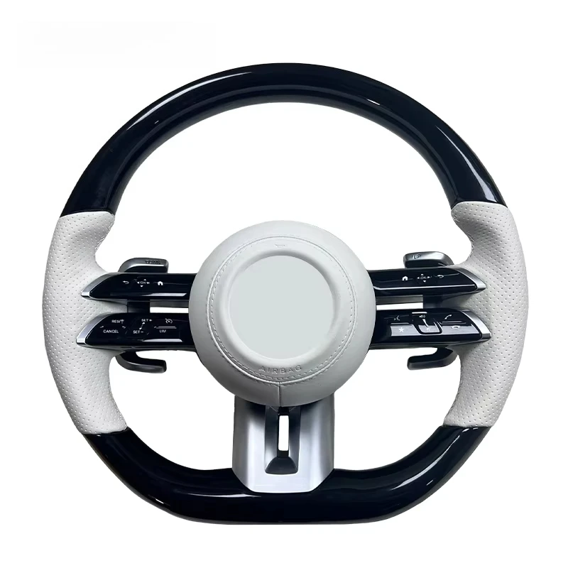 

Пользовательский лоскутный белый кожаный руль Dragonfly Piano для Mercedes-Benz W222 GLC W205 CLA W213 E300 W218 GT C-Class