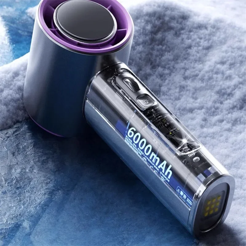 2024 semiconductor transfronterizo refrigeración bolsa de hielo ventilador de mano de alta velocidad USB portátil recargable al aire libre pequeño ventilador