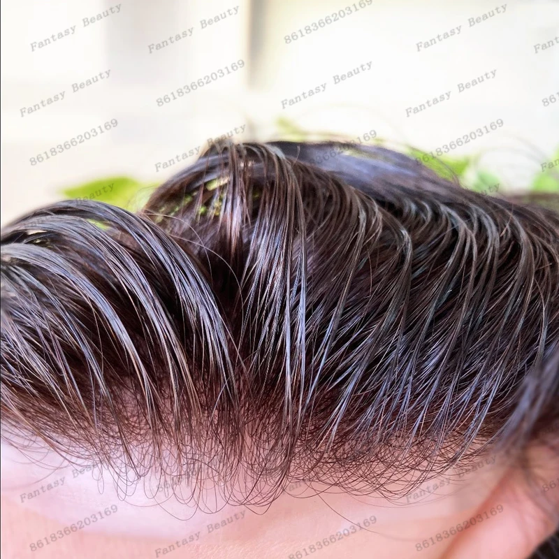 

Необнаружимые супер натуральные волосы, мужские парики из натуральных волос, парик, ультратонкая кожа, Vlooped, 0,04 мм, основа, мужской протез для волос, капиллярный