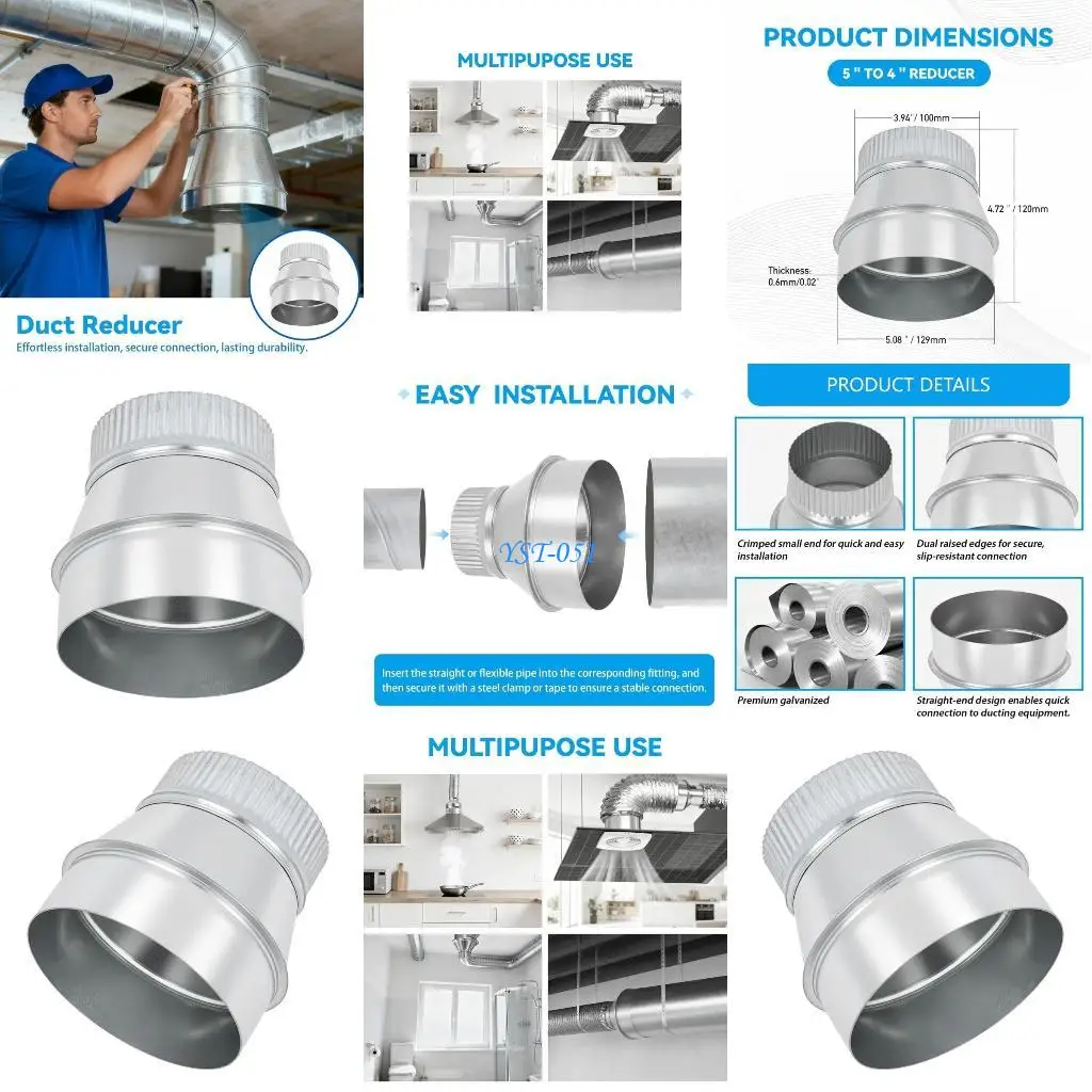 مخفضات فتحات العادم E15A محولات مقاس 5 × 4 بوصة لأفضل تدفقات الهواء في تطبيقات التدفئة والتهوية وتكييف الهواء (HVAC) #1