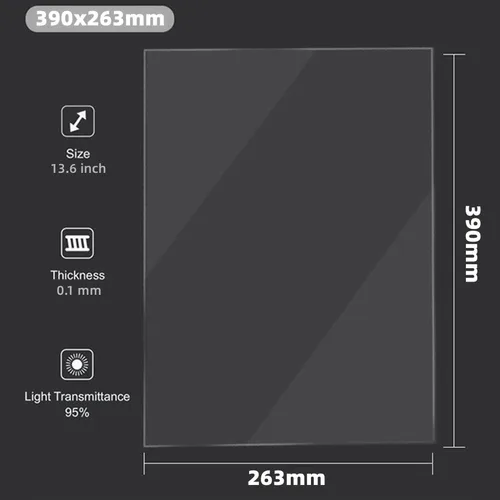 Imagen 2 del producto 5 unidades de película FEP de 13,6 pulgadas 390x263x0.1mm para ANYCUBIC Photon M3 Max / M7 Max ELEGOO Jupiter, accesorios de piezas de impresora 3D SLA LCD