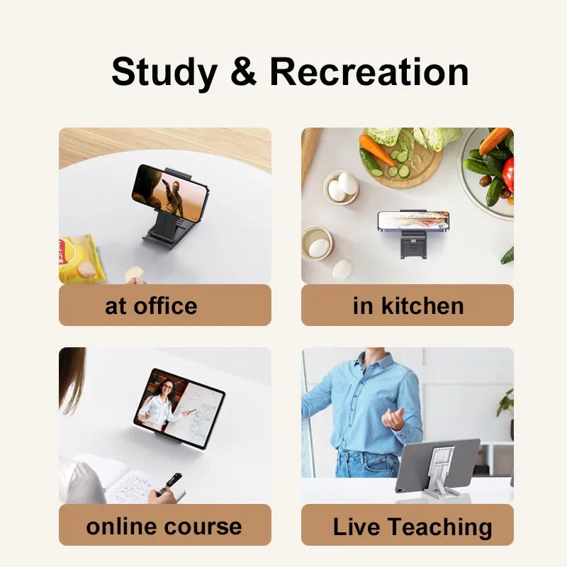 حامل مكتب سطح المكتب للطاولة، حامل قابل للطي، ملحقات الهاتف المحمول، قابل للتعديل، Suporte Celular لجهاز iPad iPhone Xiaomi Samsung