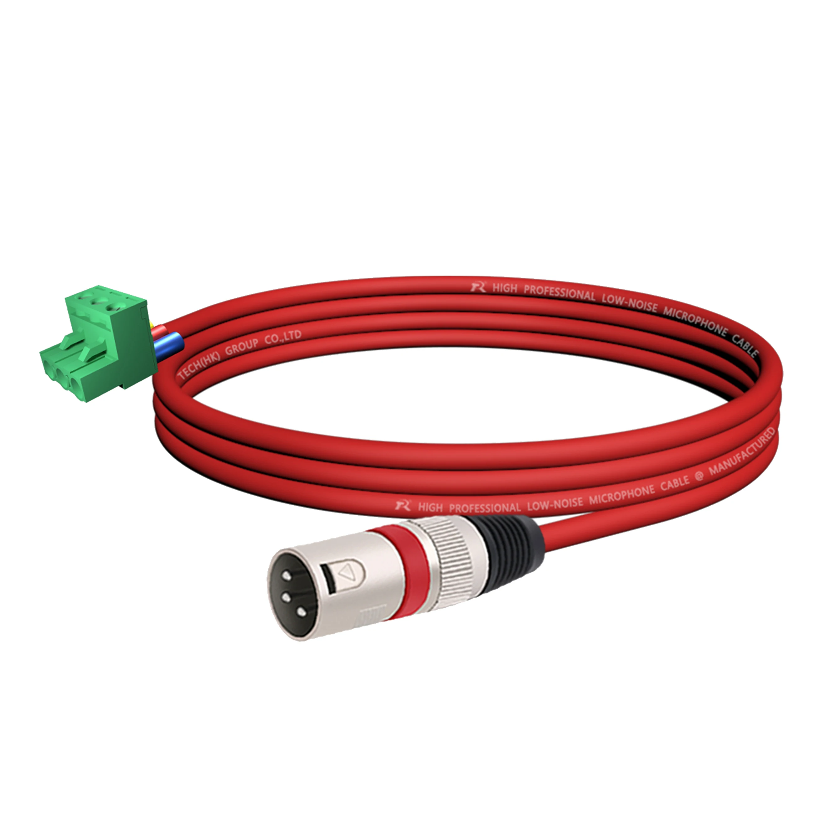 1 Stück Silber-Stecker mit Farbigem Endring und Farblich Passender Kabelummantelung, Profi-Audiokabel, Phoenix 3M/2EDG 5.08 3P zu 3P XLR M/F Kabel – Detail 4
