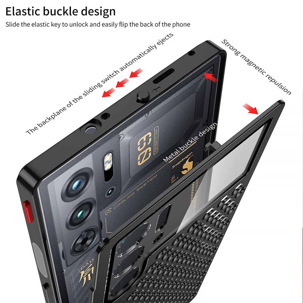 Metal Hollow Heat Dissipation Holes Back Cover For ZTE Nubia RedMagic 9 10 Pro + Plus RedMagic 10 10S 11 Pro Case Aluminum Coque view 4