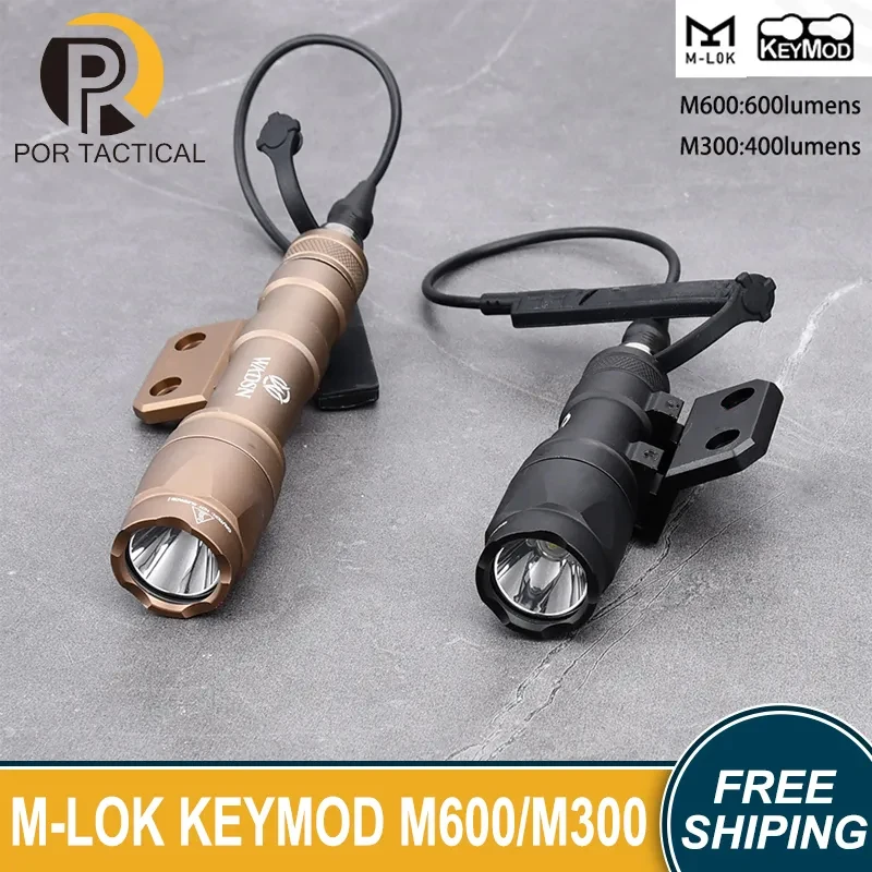 WADSN M600C M300A Mini Scout Light Tactical Flashlight M-Lok Keymod Offset Mount Rail M300 M600 Flashlight Accessories