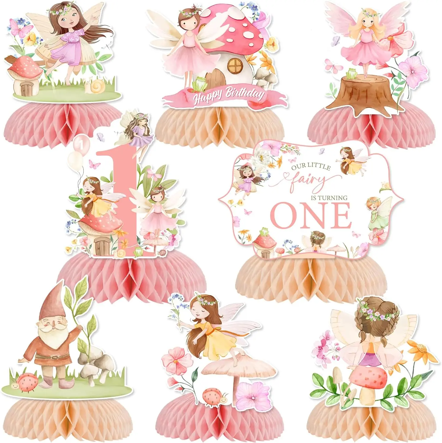 

Fairy 1st Birthday Honeycomb Centerpieces First Birthday Decor Floral Fairy Party Table Decor Fairy Tale Birthday Party Supplies