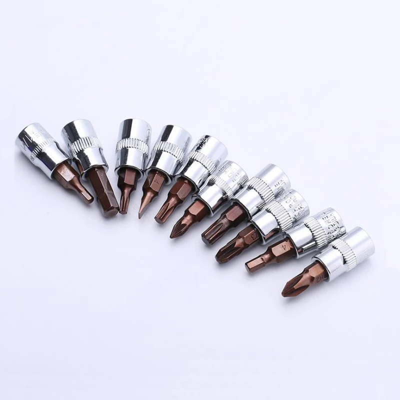 21pcs 1/4 Inch Drive Hex Torx PH PZ Slotted Bit Socket Set T25 T30 T40 H5 H8 Wrench Head Tool For Ratchet Screwdriver Bit Kit