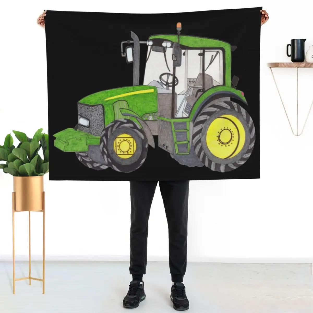 TRACTOR Throw Blanket Warm Shaggy Hair Decorative Throw Thermal For Decorative Sofa Blankets