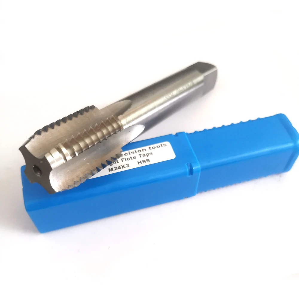Grifo de rosca métrica HSS M24, tornillo fino derecho, grifos de flauta recta, máquina izquierda, M24X3, M24X2, M24x1.5, M24x1.25, M24x1, M24x0.75, x0.5