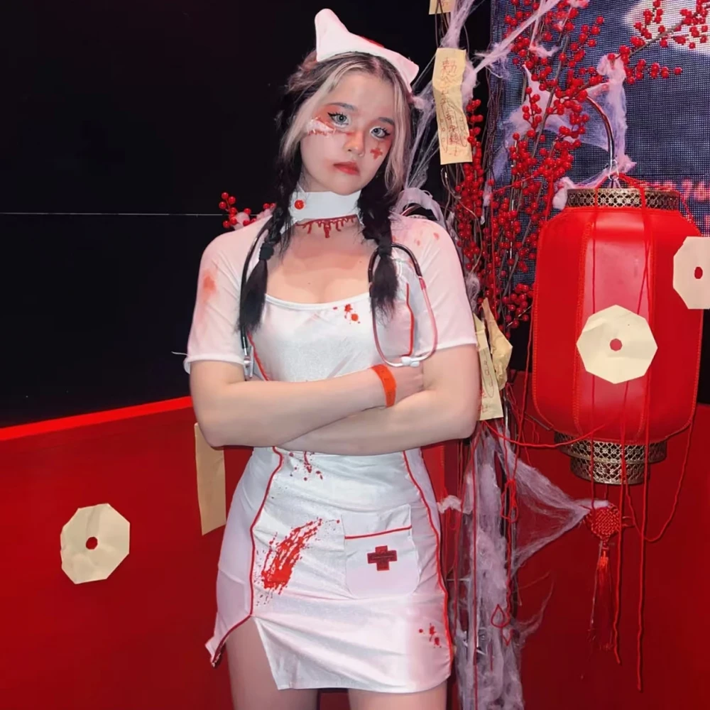 زي ممرضة مثير دكتور وايت تنورة جديدة Sle ملابس حسية مشاعر راقية ألياف البوليستر Faion النسائية