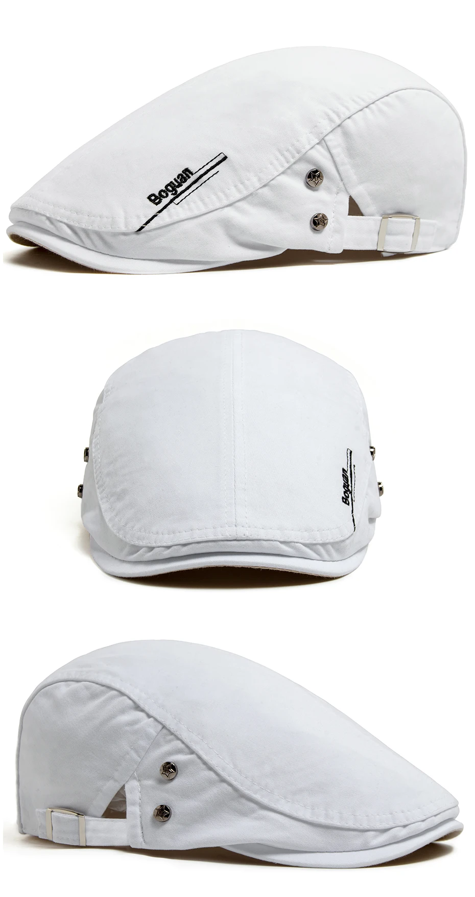 Mode männer Baskenmütze Taste Stickerei Baumwolle Vintage Berets Outdoor Frauen Flache Visier Hut Casual Retro Zeitungsjunge Mütze Für Männer – Detail 7