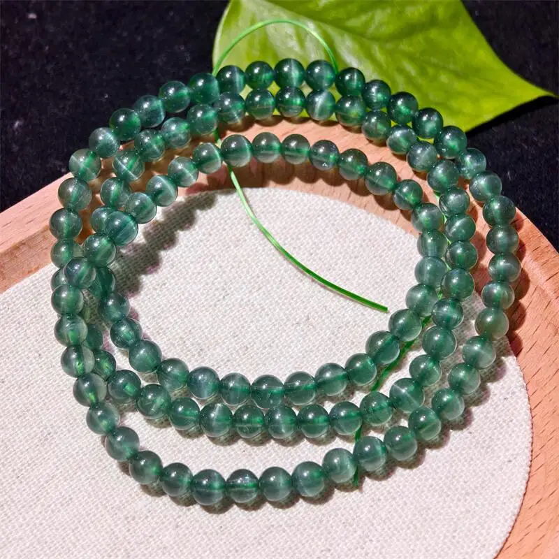 

5MM Natural Green Apatite Triple Circle Bracelet Strand Exquisite For Women Jewelry Gift Healing Crystal Energy Gift 1PCS