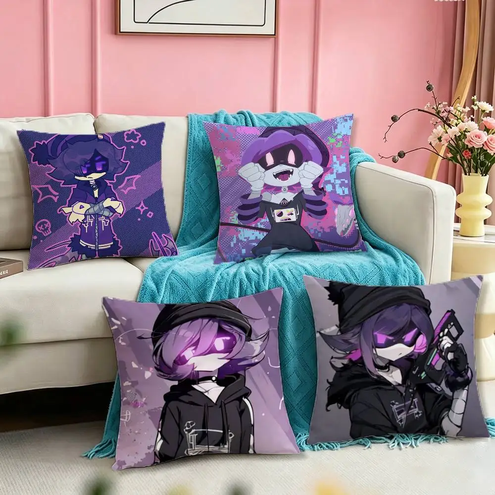 Anime M-Murder Drones Pillow Case Square Double-Sided Sofa Cushion Cover Bedroom Bedside Pillow