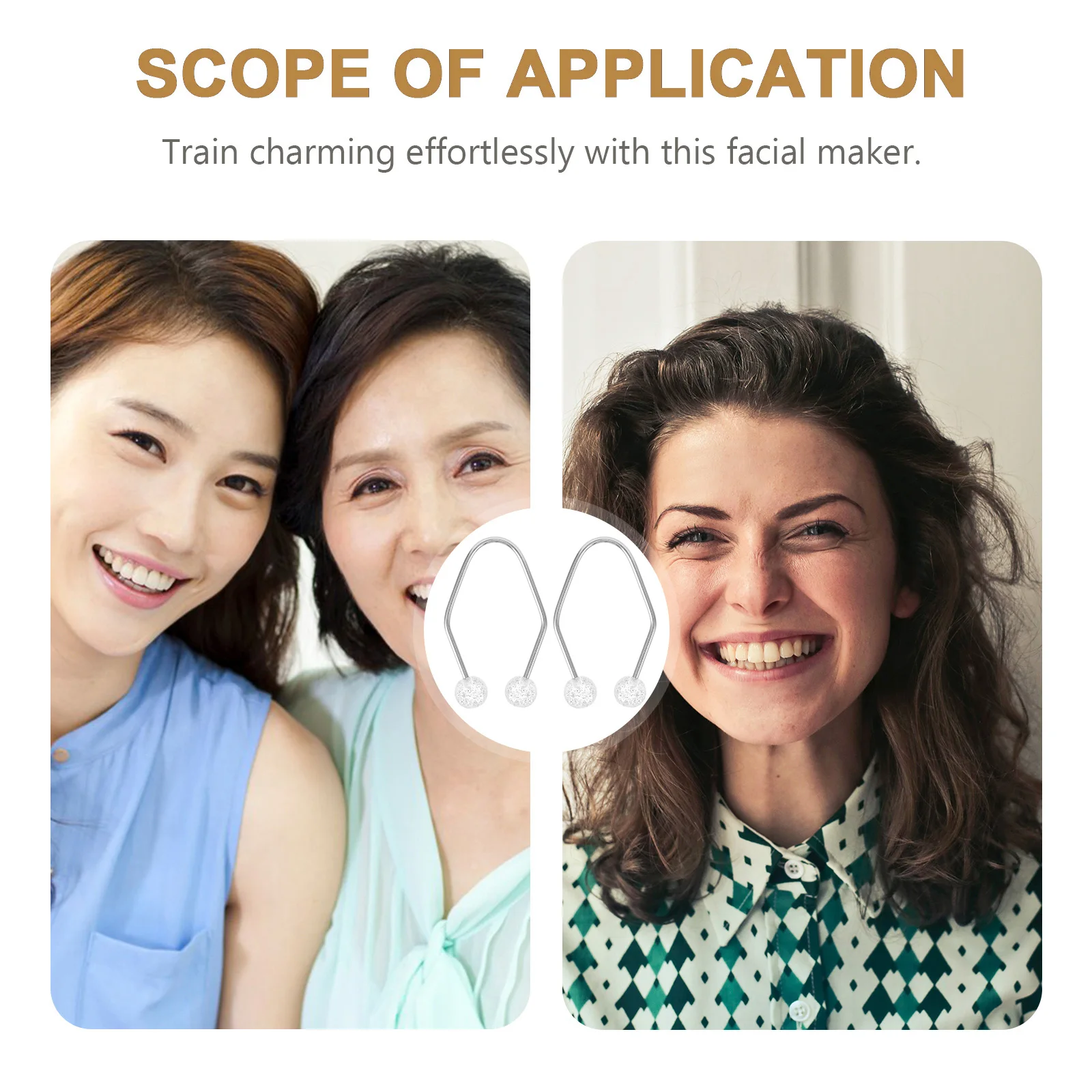 

2 Pcs Adjustable Metal Maker for Cheeks Facial Sculpting Tool Face Exercise Trainer Artificial Gentle Skin for Men